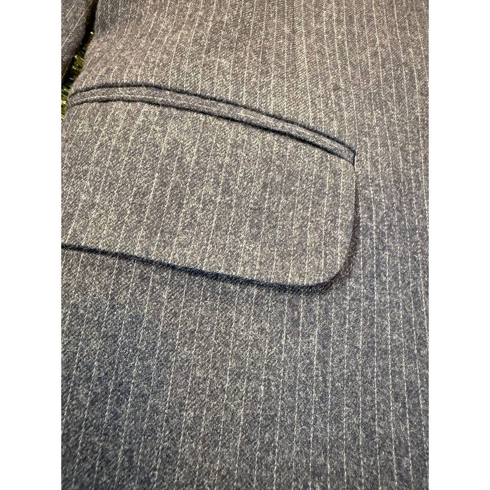 Monsieur Adolfo Classic Dark Gray Pinstripe Blazer Jacket - Picture 9 of 10